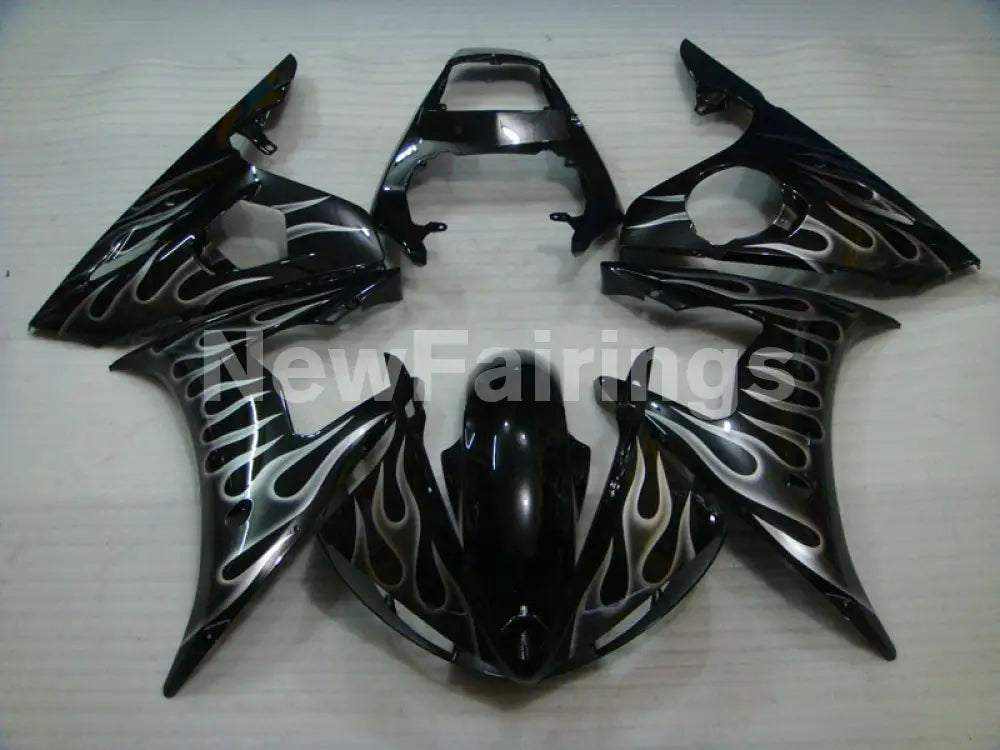 Black and Grey Flame - YZF-R6 03-04 Fairing Kit Vehicles & Parts > Vehicle Parts & Accessories > Motor Vehicle Parts >