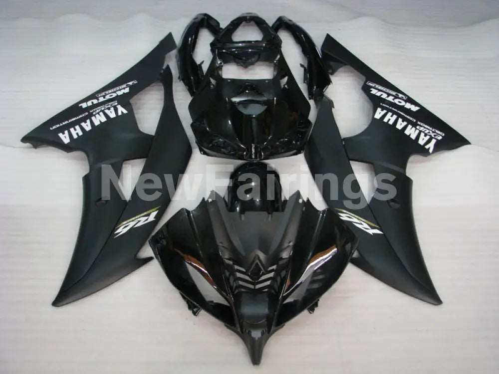 Black and Matte Black with White Stickers Factory Style - YZF-R6 08-16 Fairing Kit Vehicles & Parts > Vehicle Parts &