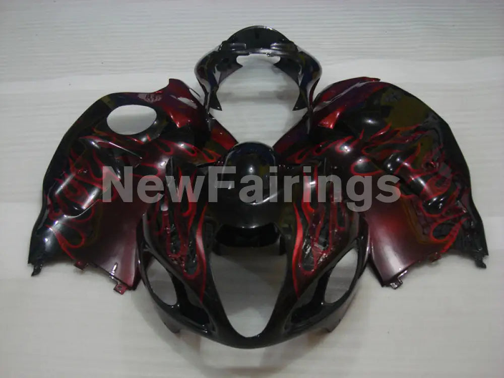 Black and Red Flame - GSX1300R Hayabusa 99-07 Fairing Kit