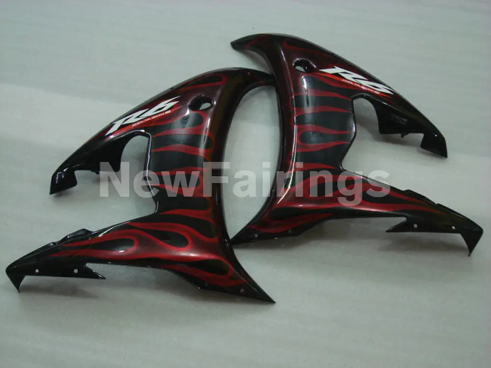 Black and Red Flame - YZF-R6 03-04 Fairing Kit Vehicles & Parts > Vehicle Parts & Accessories > Motor Vehicle Parts >