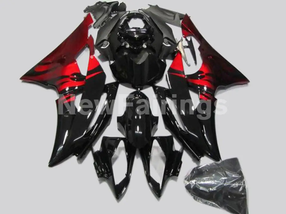 Black and Red Flame - YZF-R6 08-16 Fairing Kit Vehicles & Parts > Vehicle Parts & Accessories > Motor Vehicle Parts >