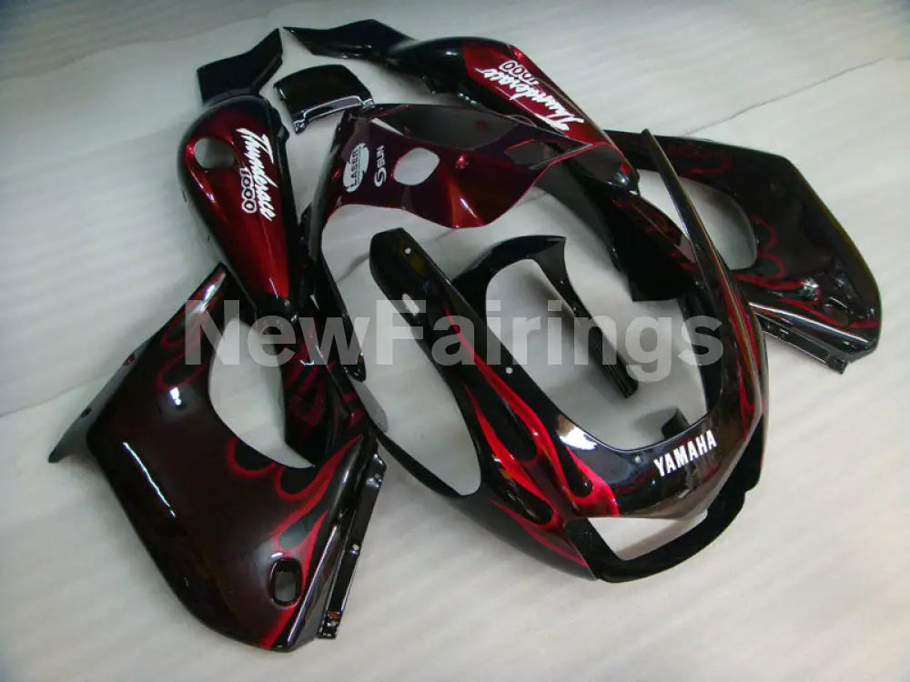 Black and Red Flame - YZF1000R Thunderace 96-05 Fairing Kit Vehicles & Parts > Vehicle Parts & Accessories > Motor