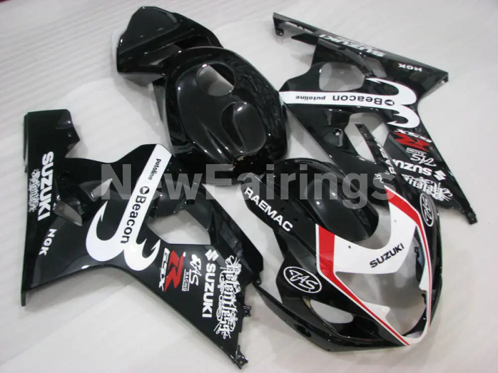 Black and White Beacon - GSX-R600 04-05 Fairing Kit