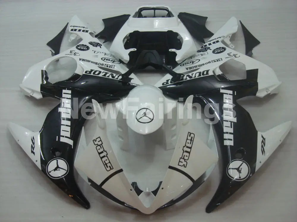 Black and White Jordan - YZF-R6 03-04 Fairing Kit Vehicles & Parts > Vehicle Parts & Accessories > Motor Vehicle Parts