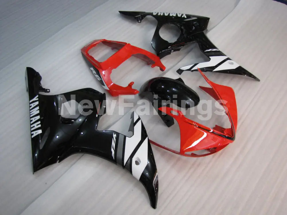 Black and White Red Factory Style - YZF-R6 03-04 Fairing Kit Vehicles & Parts > Vehicle Parts & Accessories > Motor