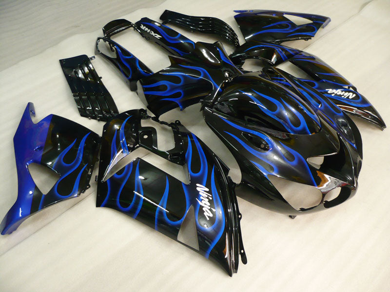 Black and Blue Flame - NINJA ZX-14R 06-11 Fairing Kit