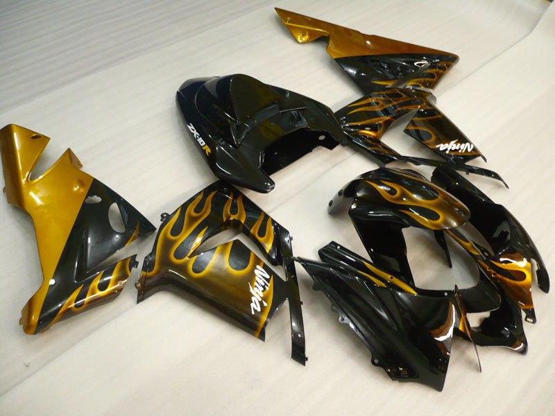 Black and Golden Flame - NINJA ZX-10R 04-05 Fairing Kit
