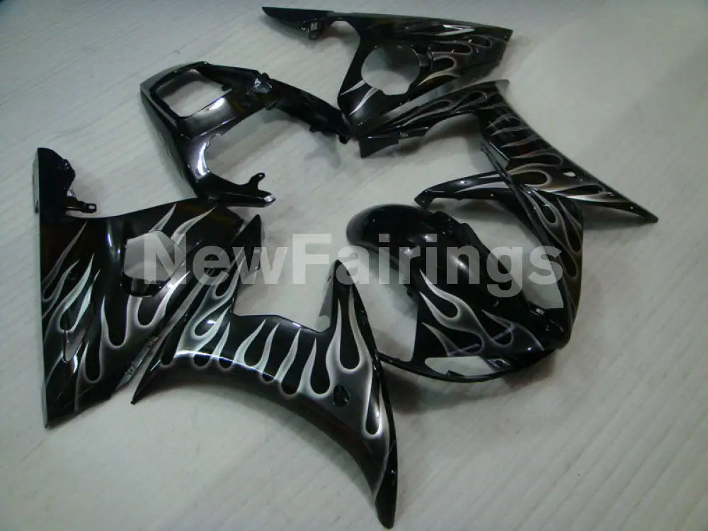 Black and Grey Flame - YZF-R6 03-04 Fairing Kit Vehicles & Parts > Vehicle Parts & Accessories > Motor Vehicle Parts >