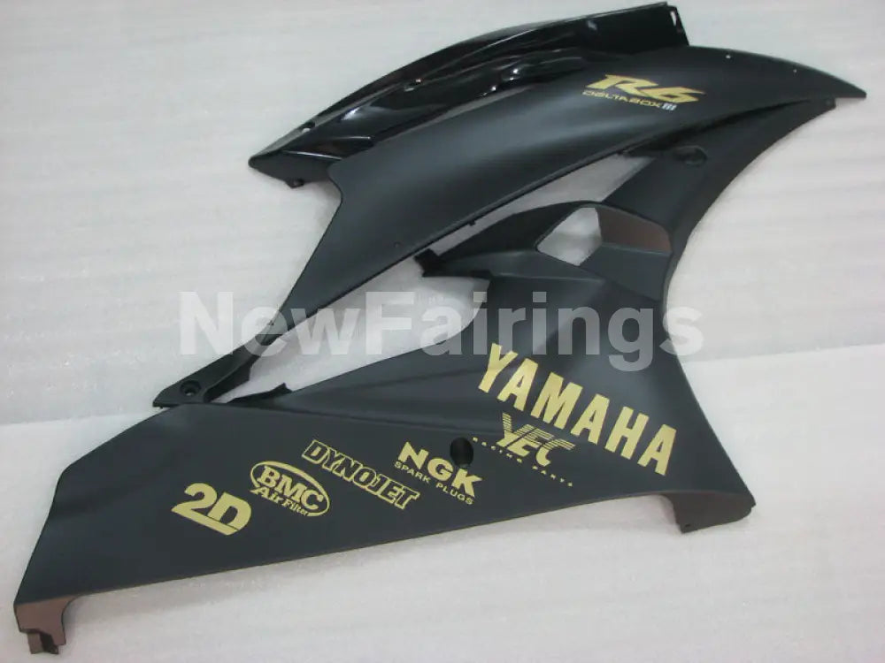 Black and Matte Black with Gold Stickers Factory Style - YZF-R6 06-07 Fairing Kit Vehicles & Parts > Vehicle Parts &