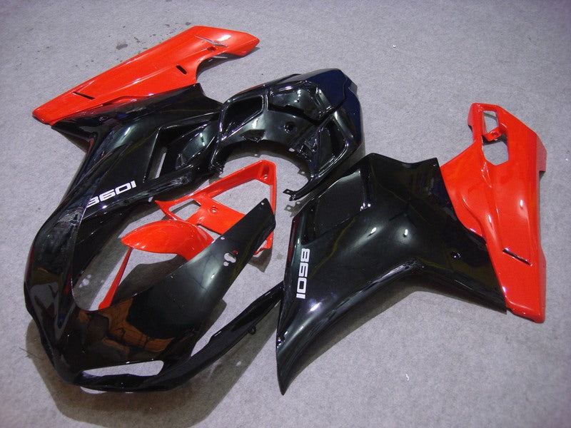 Black and Red Factory Style - Ducati 1098 07-11 Fairing Kit