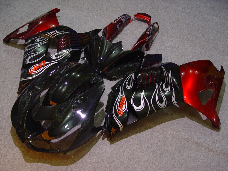Black Red Flame - NINJA ZX-14R 06-11 Fairing Kit