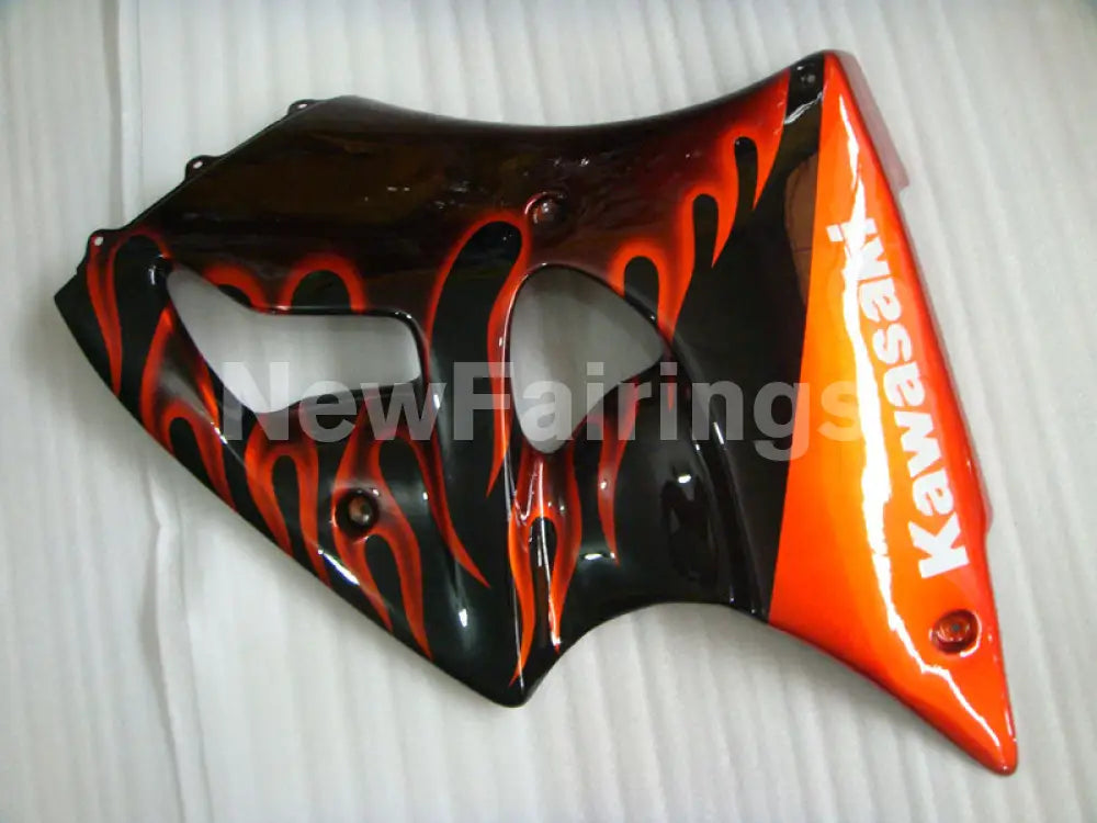 Black Red Flame NINJA ZX 6R 00 02 Fairing Kit Vehicles &