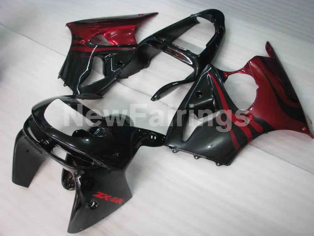 Black and Red Flame - NINJA ZX-6R 98-99 Fairing Kit Vehicles & Parts > Vehicle Parts & Accessories > Motor Vehicle