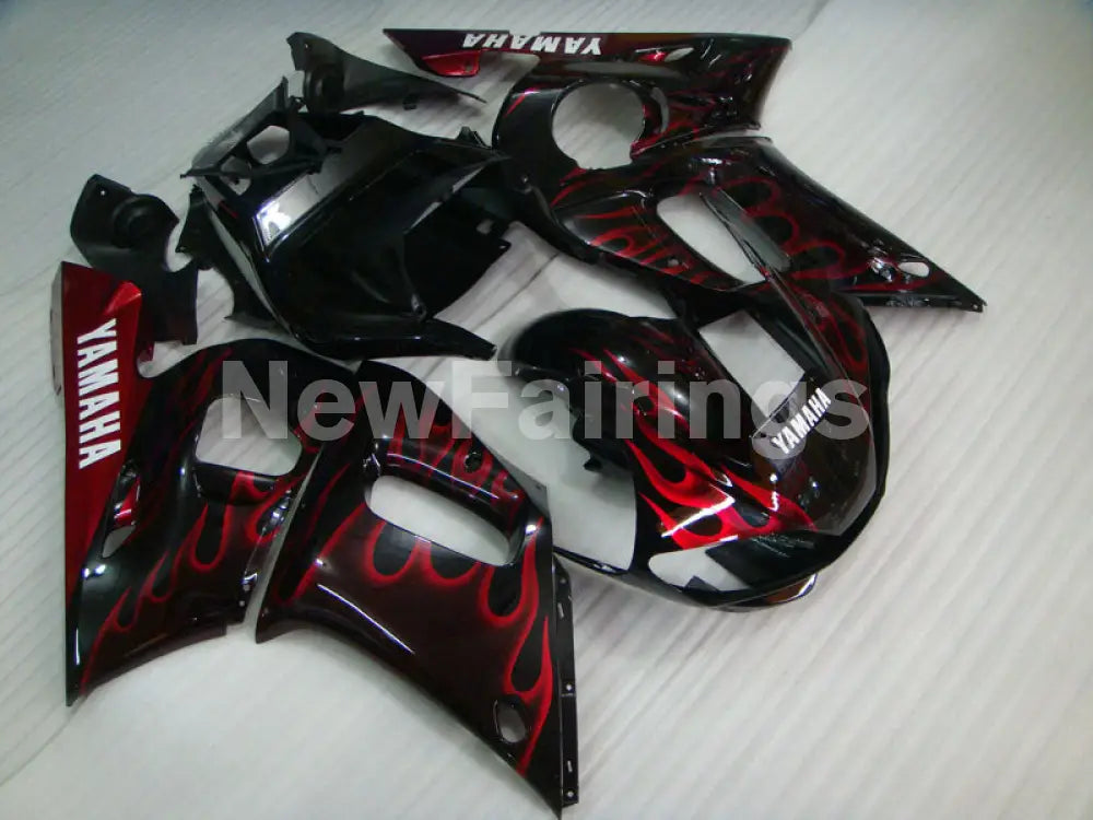 Black Red Flame - YZF-R6 98-02 Fairing Kit Vehicles & Parts > Vehicle Parts & Accessories > Motor Vehicle Parts > Motor