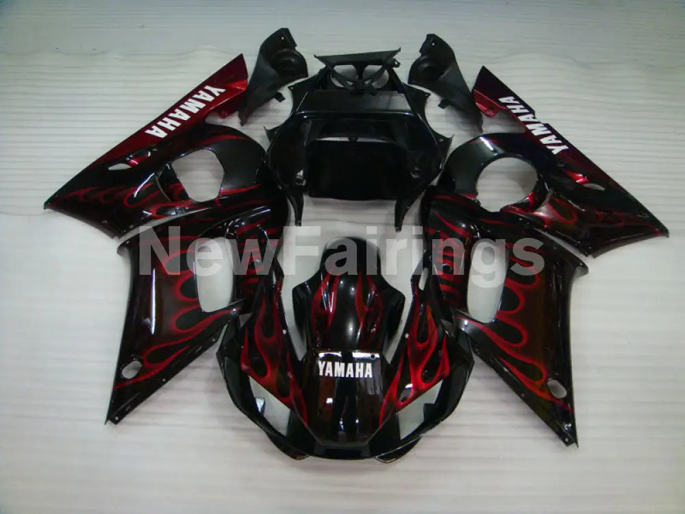 Black Red Flame - YZF-R6 98-02 Fairing Kit Vehicles & Parts > Vehicle Parts & Accessories > Motor Vehicle Parts > Motor