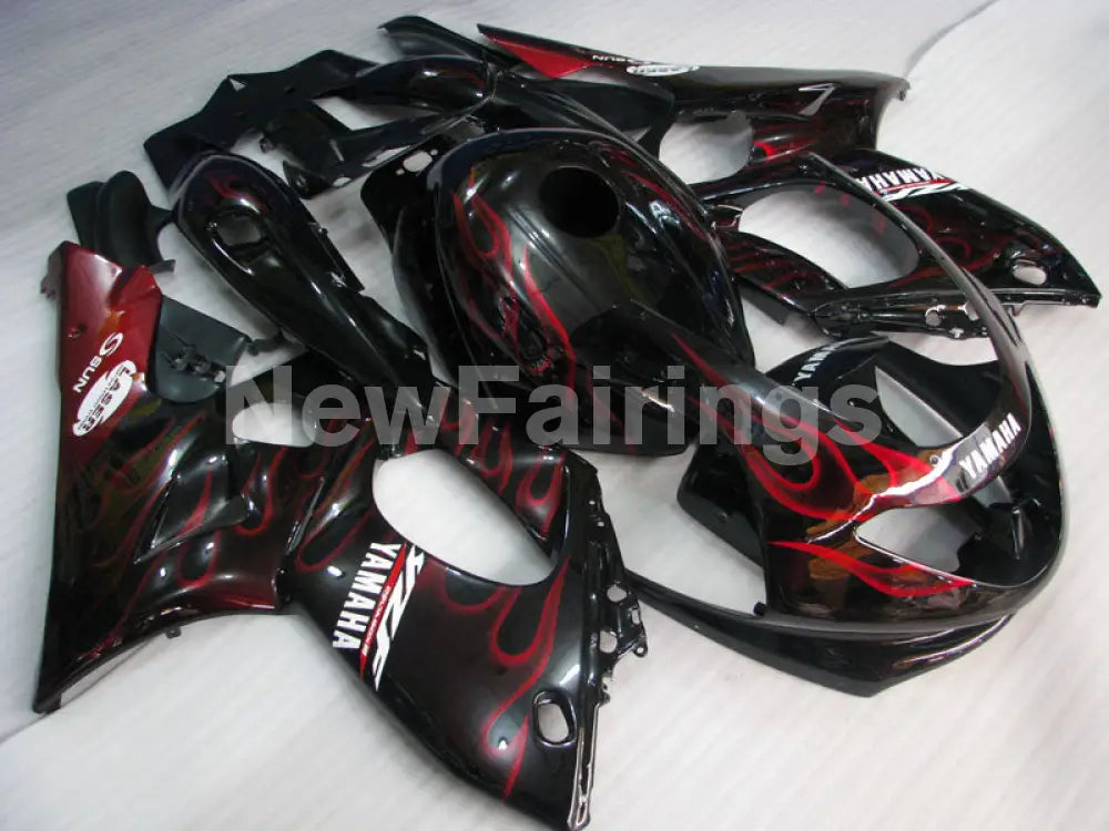 Black and Red Flame - YZF600R Thundercat 96-07 Fairing Kit Vehicles & Parts > Vehicle Parts & Accessories > Motor
