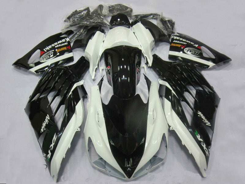 Black and White Factory Style - NINJA ZX-14R 12-25 Fairing Kit