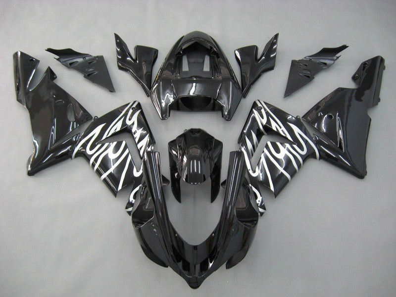 Black and White Flame - NINJA ZX-10R 04-05 Fairing Kit