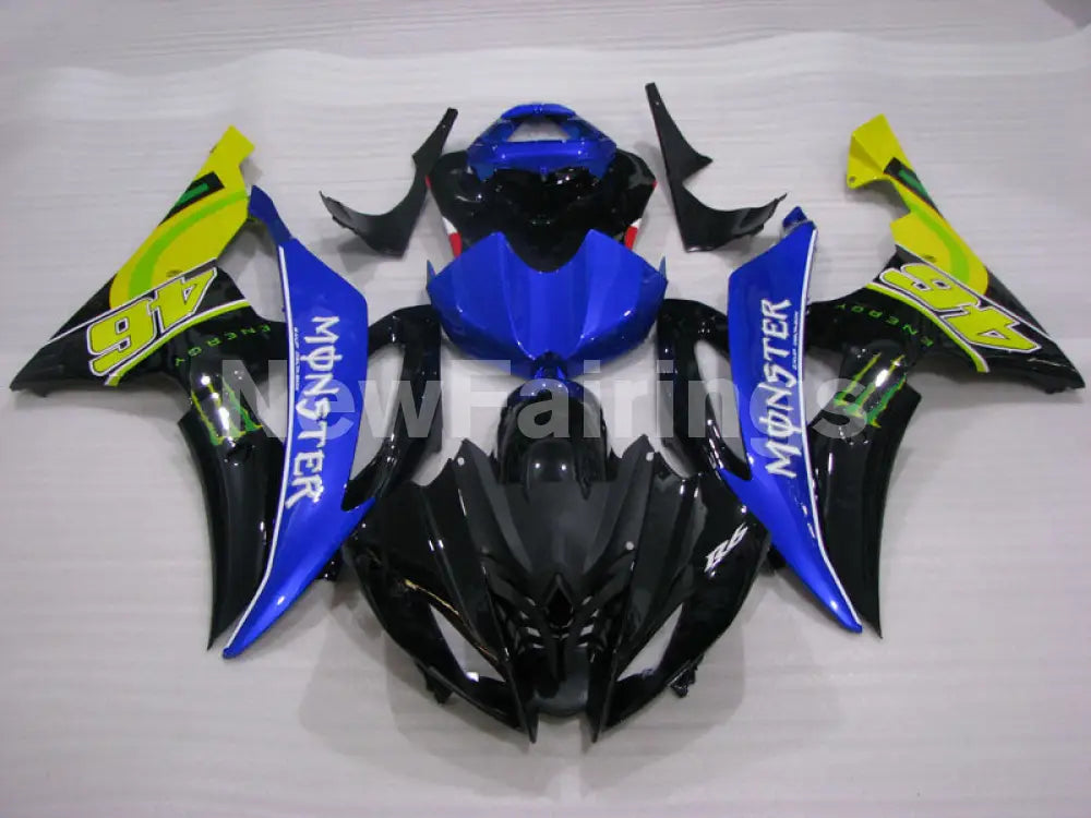 Blue and Black Yellow with Number 46 Monster - YZF-R6 08-16 Fairing Kit Vehicles & Parts > Vehicle Parts & Accessories