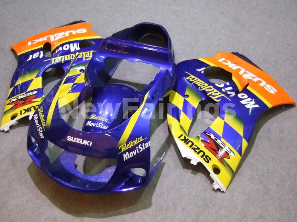 Blue and Yellow Movistar - GSX-R600 96-00 Fairing Kit