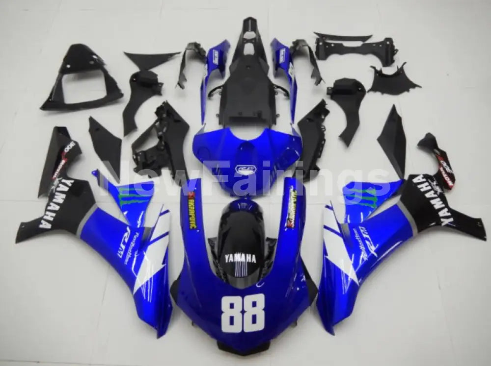Blue and Black White Monster - YZF-R1 15-19 Fairing Kit Vehicles & Parts > Vehicle Parts & Accessories > Motor Vehicle