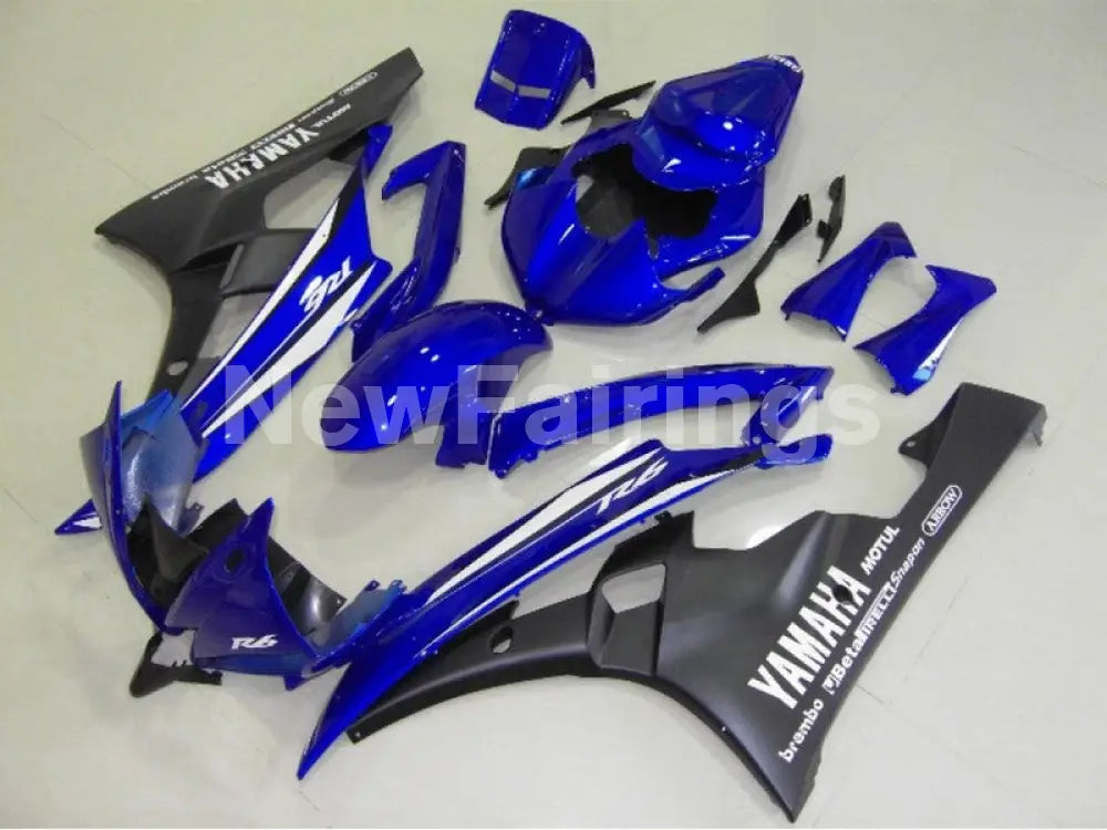 Blue and Matte Black Factory Style - YZF-R6 06-07 Fairing Kit Vehicles & Parts > Vehicle Parts & Accessories > Motor
