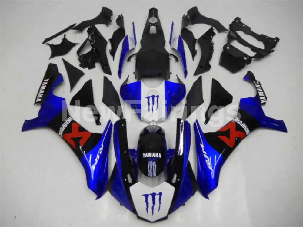 Blue White and Black Monster - YZF-R1 15-19 Fairing Kit Vehicles & Parts > Vehicle Parts & Accessories > Motor Vehicle