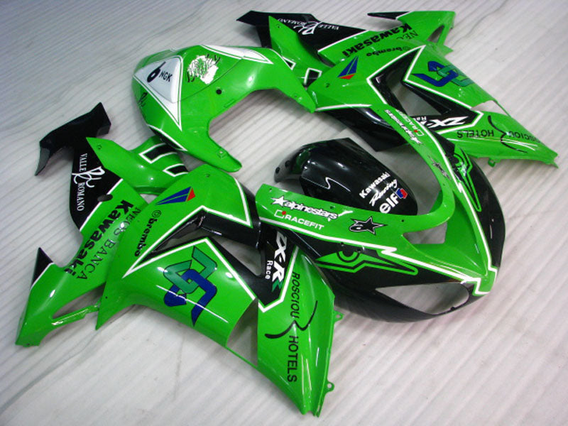 Green and Black alpinestars - NINJA ZX-10R 06-07 Fairing Kit