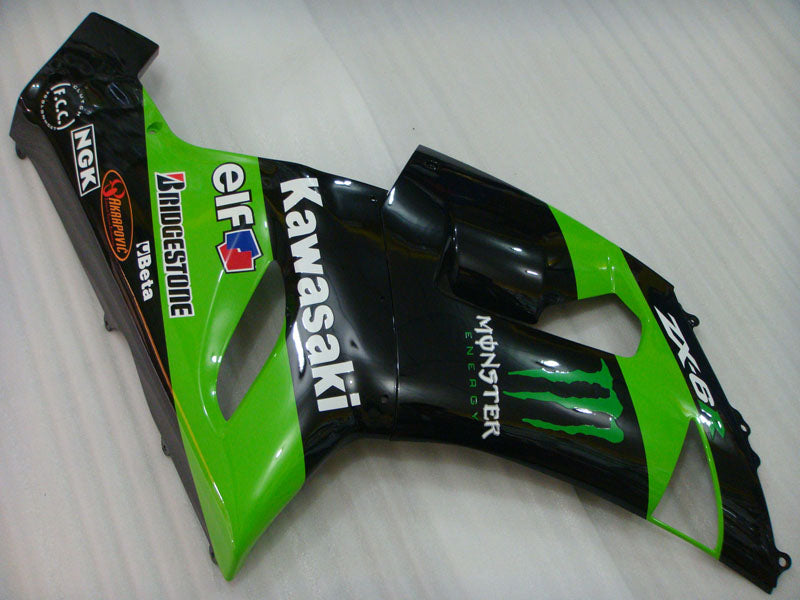 Green and Black Monster - NINJA ZX-6R 05-06 Fairing Kit