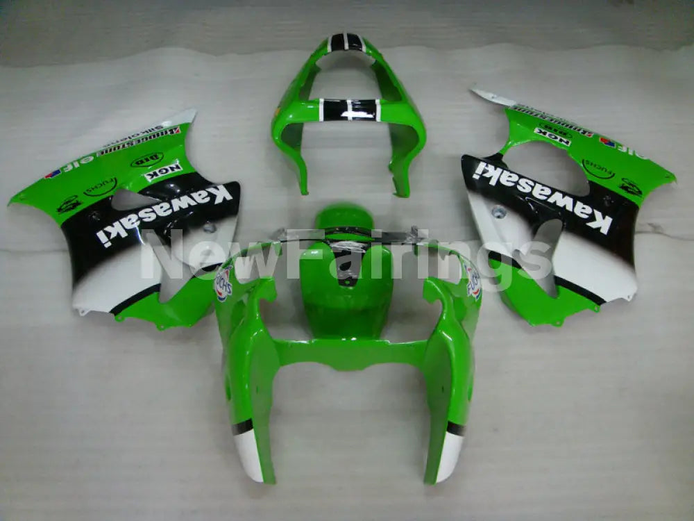 Green and Black White FUCHS NINJA ZX 6R 00 02 Fairing Kit