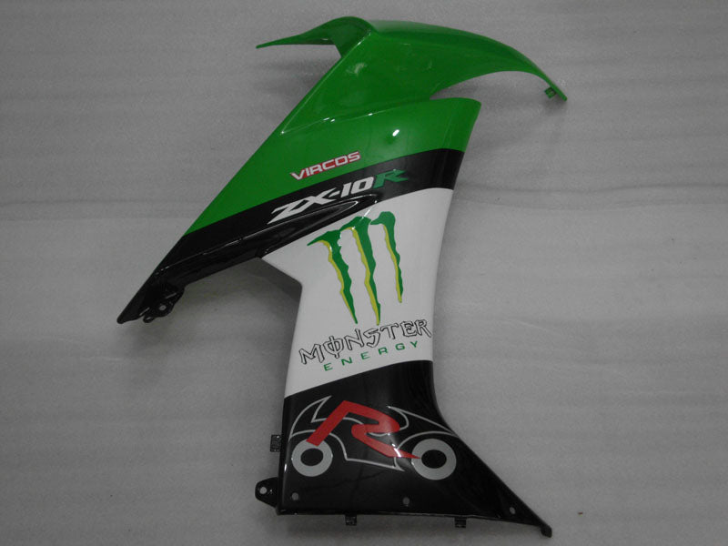 Green and Black White Monster - NINJA ZX-10R 08-10 Fairing Kit