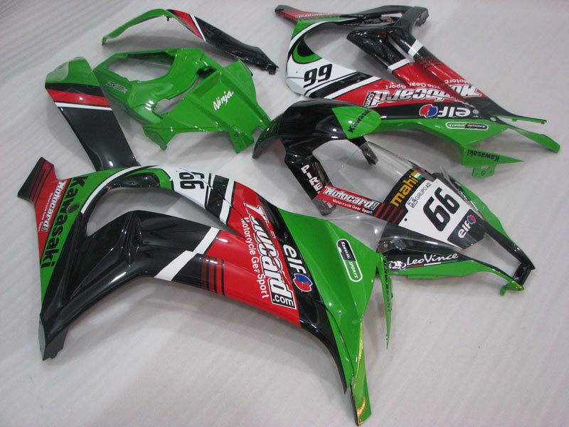 Green and Red Black Motocard - NINJA ZX-10R 11-15 Fairing Kit