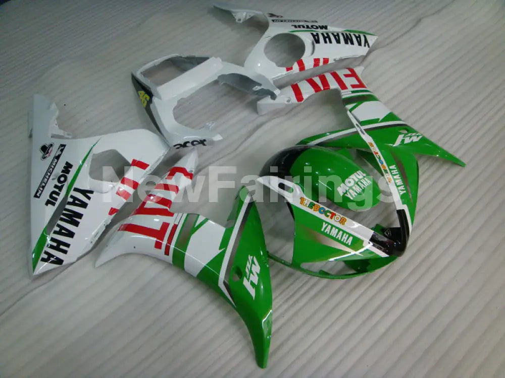Green and White FIAT - YZF-R6 03-04 Fairing Kit Vehicles & Parts > Vehicle Parts & Accessories > Motor Vehicle Parts >