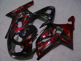 Black Red Flame - GSX-R600 01-03 Fairing Kit