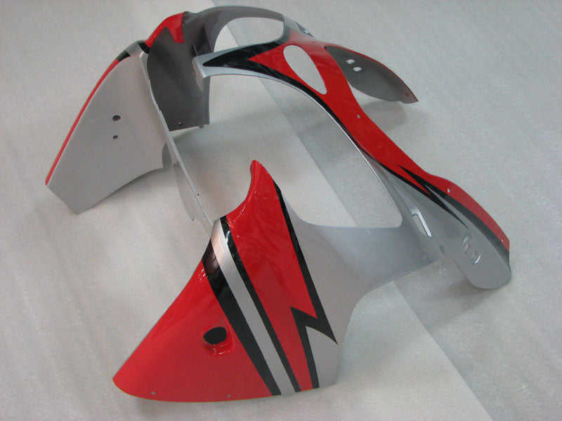 Red and Silver Factory Style - NINJA ZX-6R 00-02 Fairing Kit