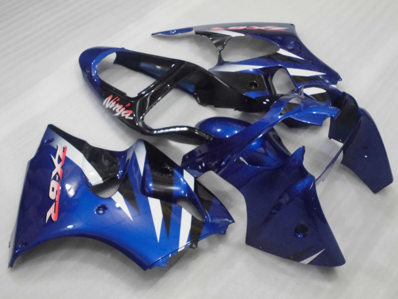 Kit de carénage bleu et noir style usine - NINJA ZX-6R 00-02
