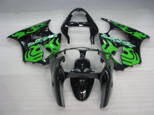 Load image into Gallery viewer, Black and Green Factory Style - NINJA ZX-6R 00-02 Fairing Kit