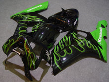 Load image into Gallery viewer, Black and Green Flame - NINJA ZX-6R 03-04 Fairing Kit