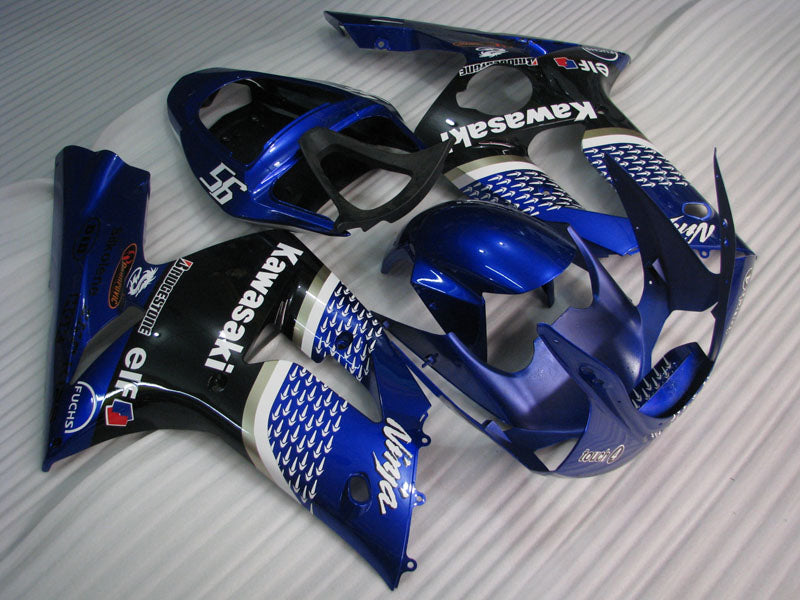 Blue and Black FUCHS - NINJA ZX-6R 03-04 Fairing Kit
