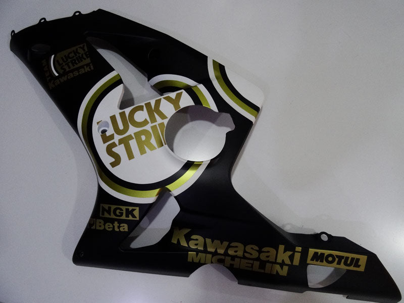Black and White Lucky Strike - NINJA ZX-6R 03-04 Fairing Kit