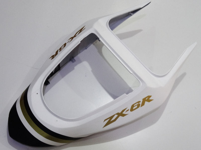 Black and White Lucky Strike - NINJA ZX-6R 03-04 Fairing Kit