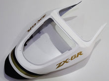 Load image into Gallery viewer, Black and White Lucky Strike - NINJA ZX-6R 03-04 Fairing Kit