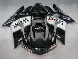 Kit de carénage West noir et blanc - NINJA ZX-6R 03-04