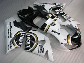 Kit de carénage Lucky Strike noir et blanc pour NINJA ZX-6R 05-06