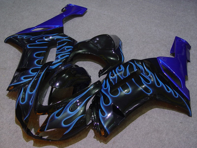 Black and Blue Flame - NINJA ZX-6R 07-08 Fairing Kit