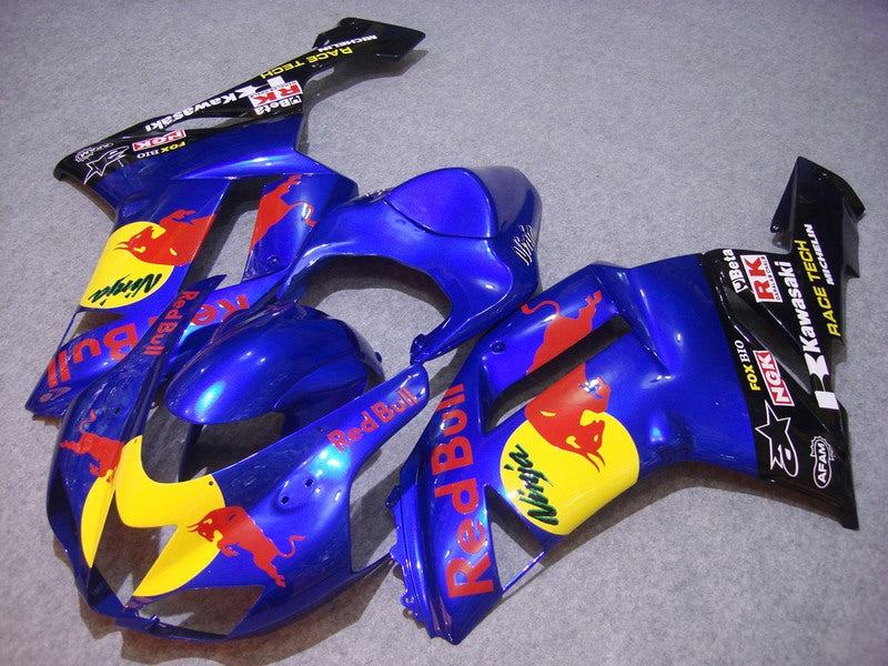 Blue and Black Red Bull - NINJA ZX-6R 07-08 Fairing Kit