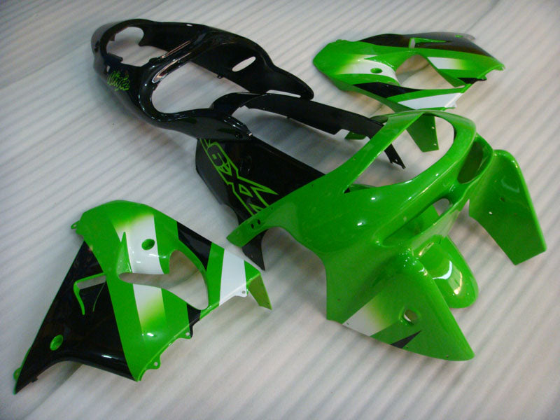 Green and Black White Factory Style - NINJA ZX-9R 98-99 Fairing Kit