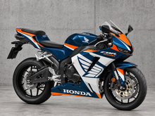 Load image into Gallery viewer, Deep Blue and Orange White Factory Style - CBR600RR 24-26 Fairing Kit