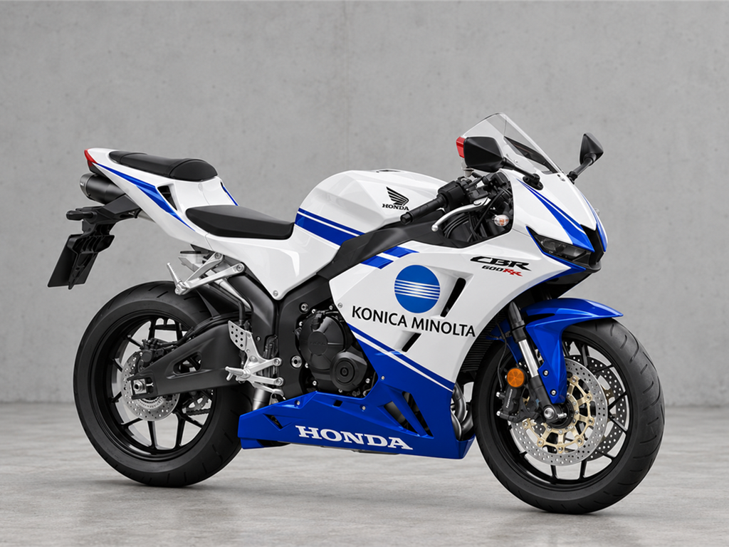 Blue and White Konica Minolta - CBR600RR 24-26 Fairing Kit