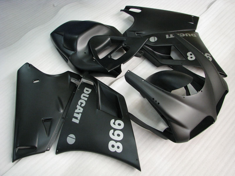 Matte Black Factory Style - Ducati 998 96-02 Fairing Kit (Single Passenger Seat)